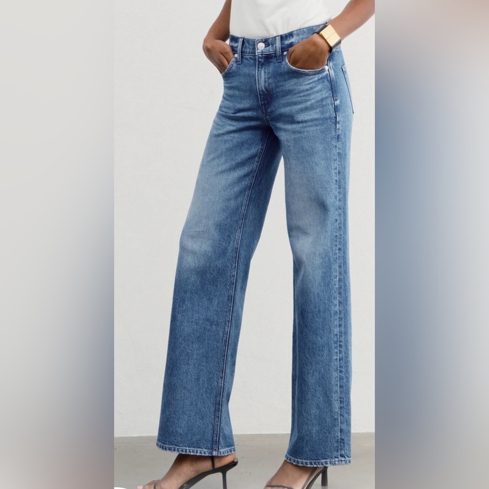 AYR Wide-Leg Flare Jeans in Medium Blue